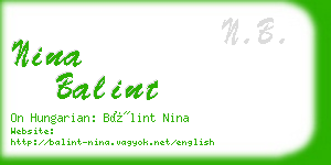 nina balint business card